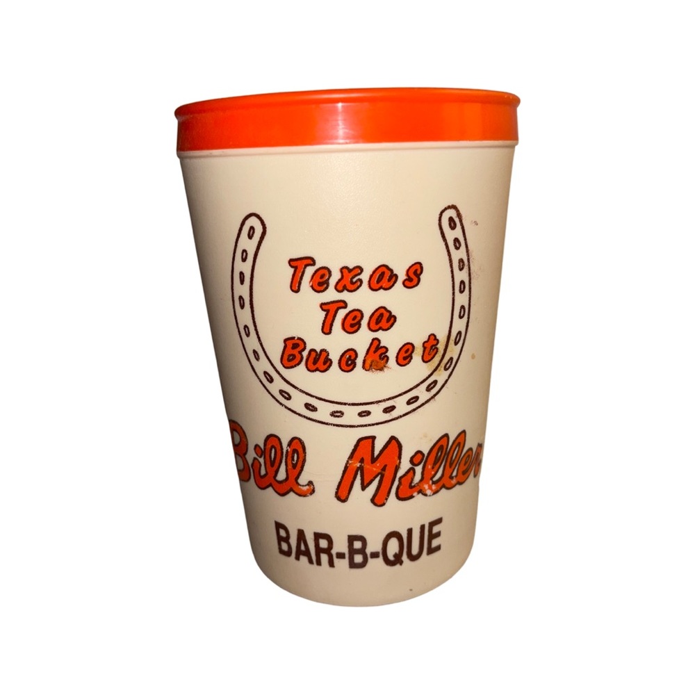 Bill Miller BBQ Vintage Texas Tea Cup by Alladin: Oversized Travel Cup